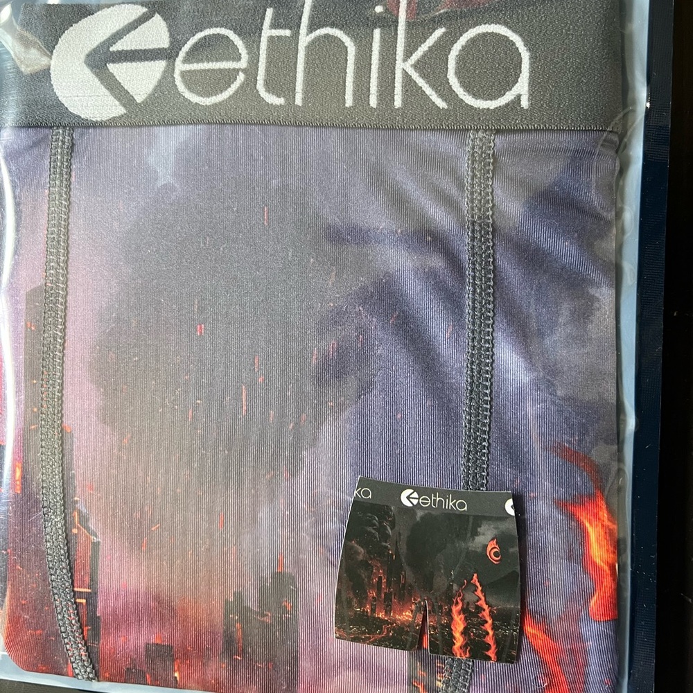 ethika Boxer Briefs — White Waistband on Black Brief